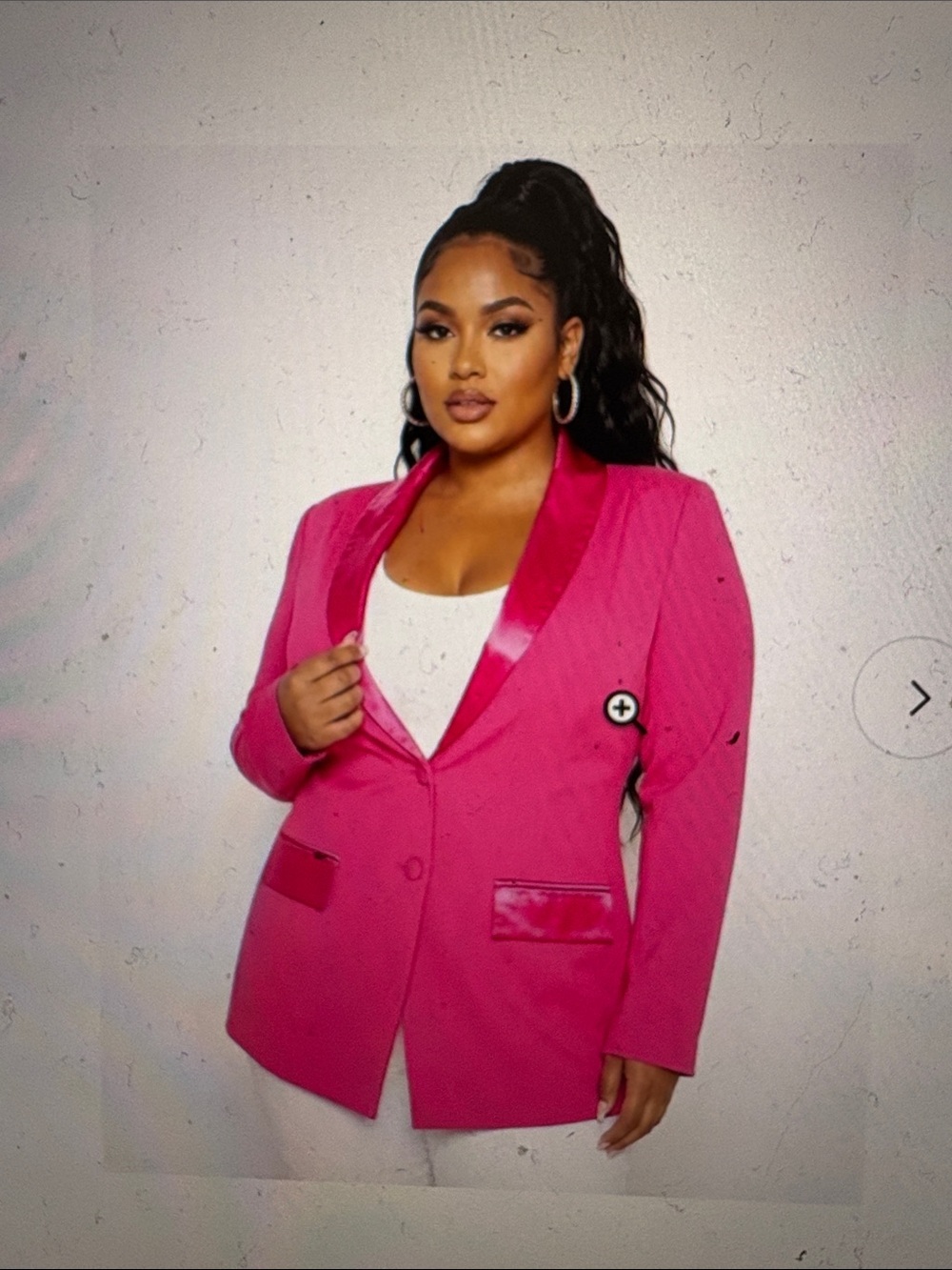 torrid Hot Pink Satin-Trim Tailored Blazer
